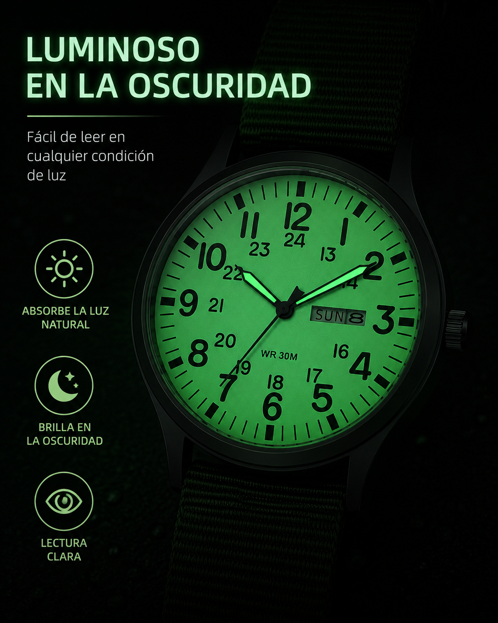 Reloj Field Militar 41 mm – Cuarzo con Día y Fecha