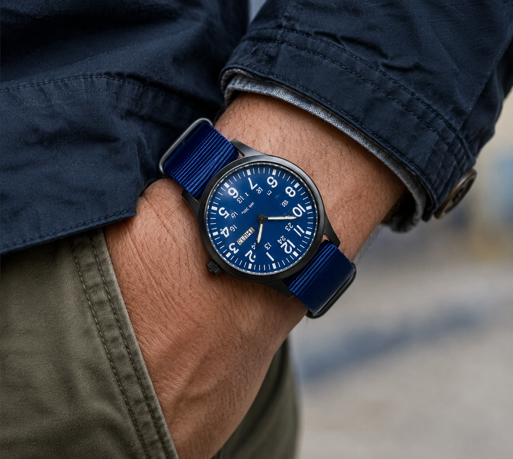 Reloj Field Militar 41 mm – Cuarzo con Día y Fecha
