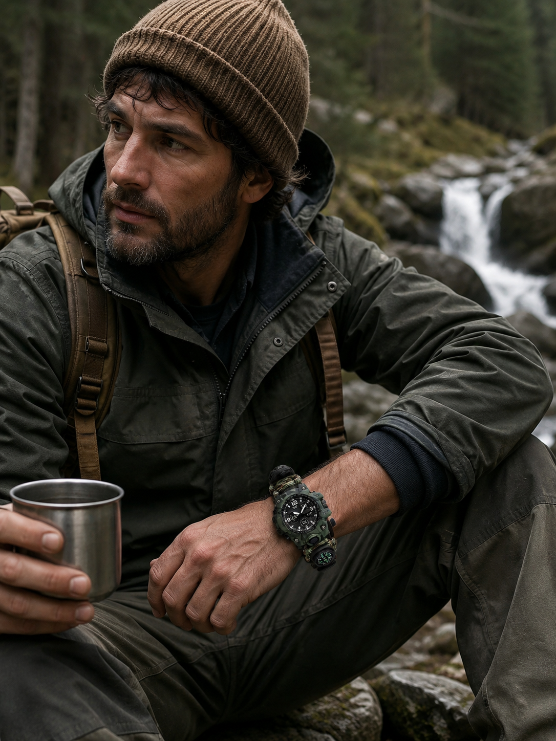 Reloj Táctico Multifunción con Paracord y Kit de Supervivencia