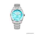 Reloj HeroForce HF5056 GMT cuarzo esfera turquesa con brazalete metálico