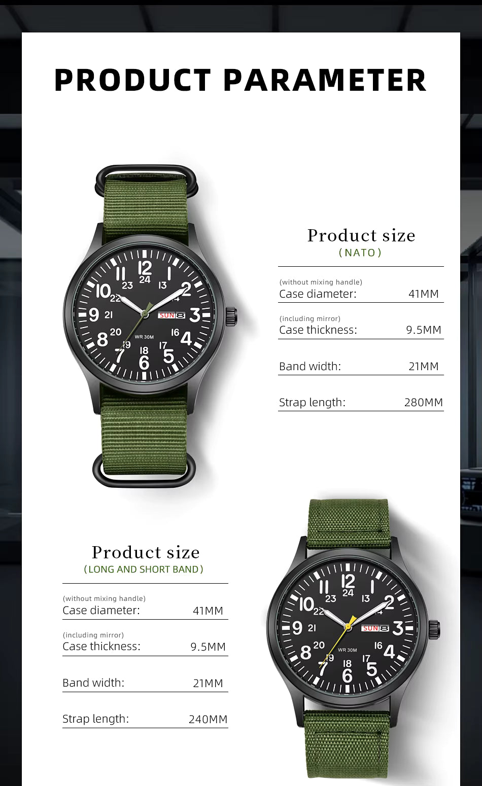 Reloj Field Militar 41 mm – Cuarzo con Día y Fecha
