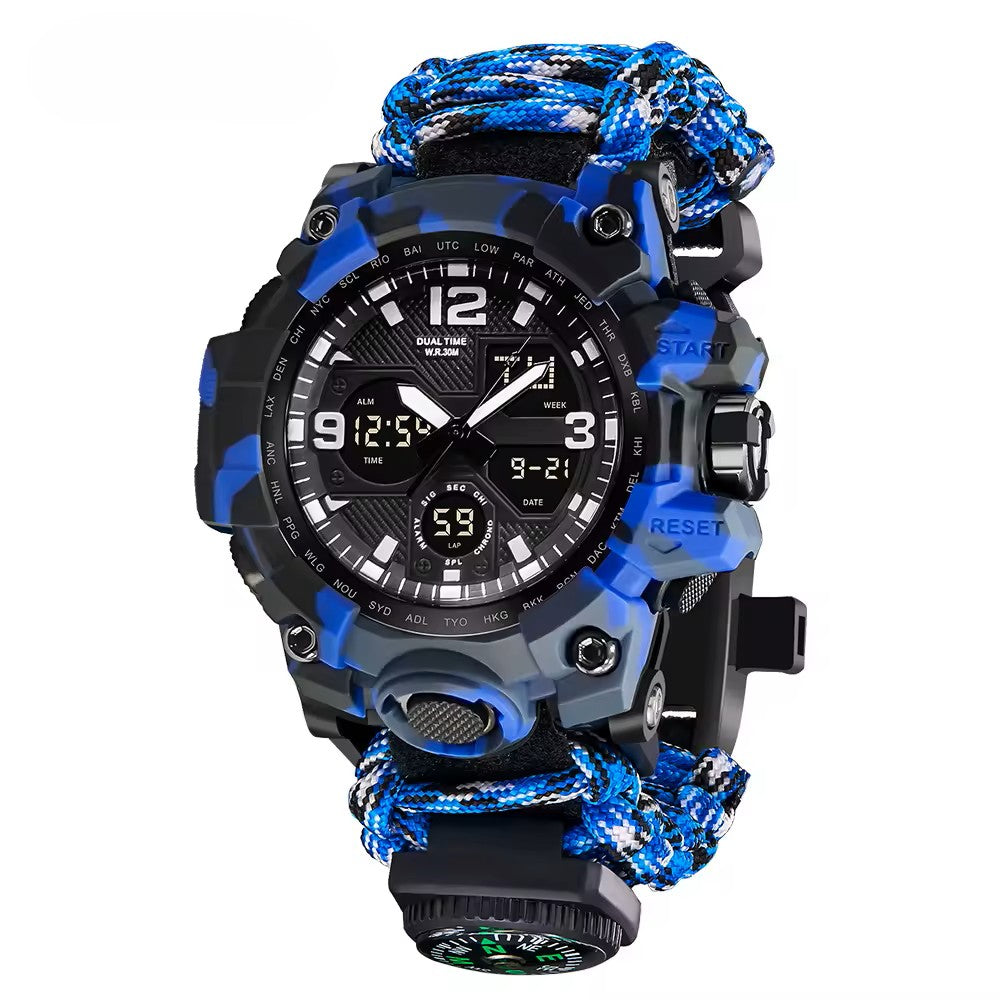 Reloj Táctico Multifunción con Paracord y Kit de Supervivencia
