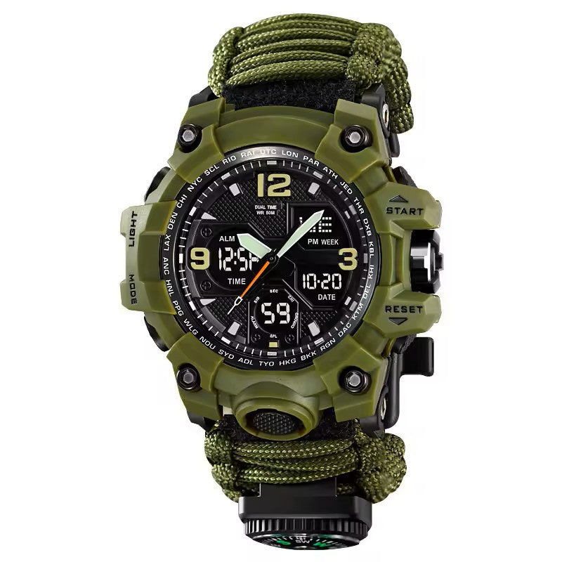 Reloj Táctico Multifunción con Paracord y Kit de Supervivencia