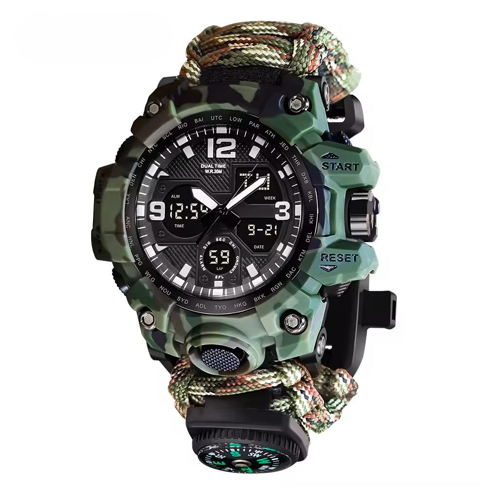 Reloj Táctico Multifunción con Paracord y Kit de Supervivencia