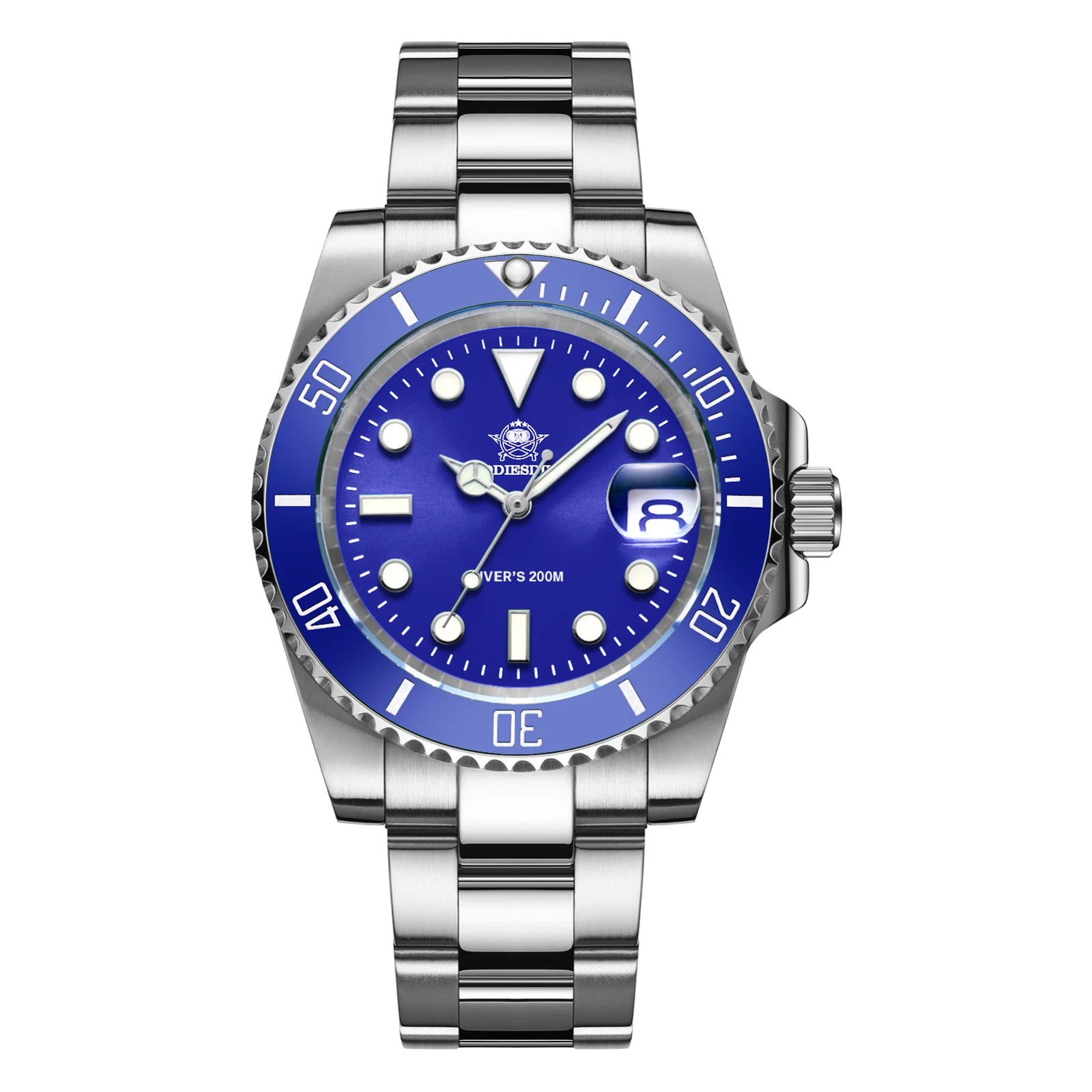 ADDIESDIVE Diver 38 mm – Acero, 20 ATM y brazalete metálico