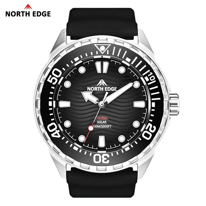 North Edge Triton 45.8mm Solar Diver Watch – 300M