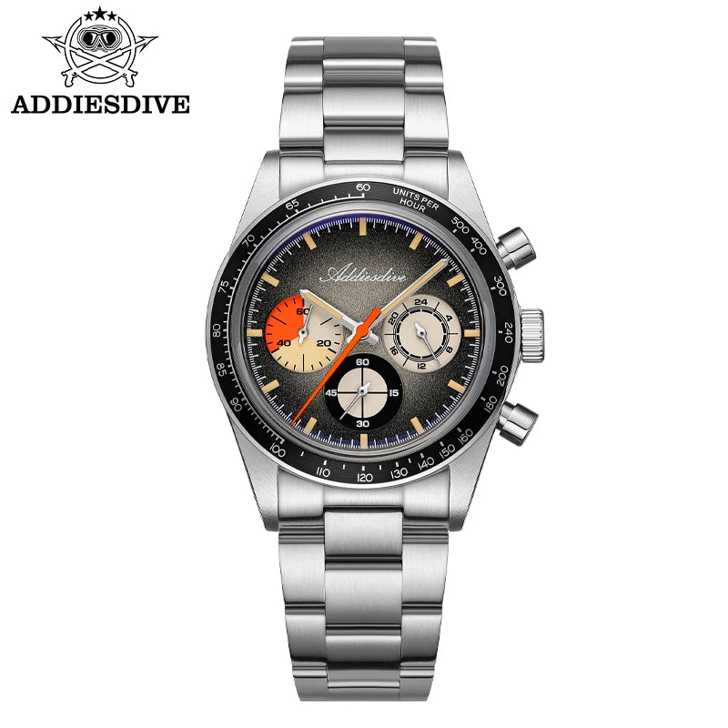 ADDIESDIVE AD2551 Cronógrafo 37 mm – Acero, cristal K1 y 100 m WR