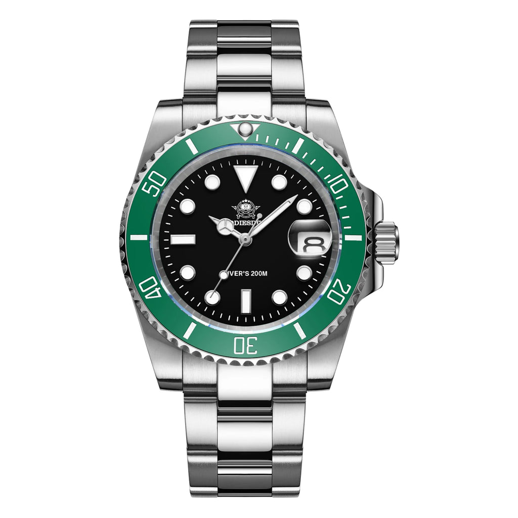 ADDIESDIVE Diver 38 mm – Steel, 20 ATM and metal bracelet