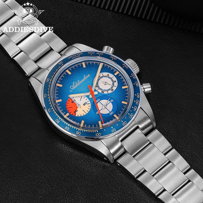 ADDIESDIVE AD2551 Cronógrafo 37 mm – Acero, cristal K1 y 100 m WR