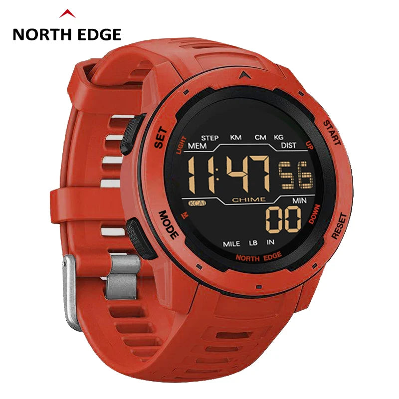 North Edge Mars reloj deportivo digital amarillo para running y outdoor