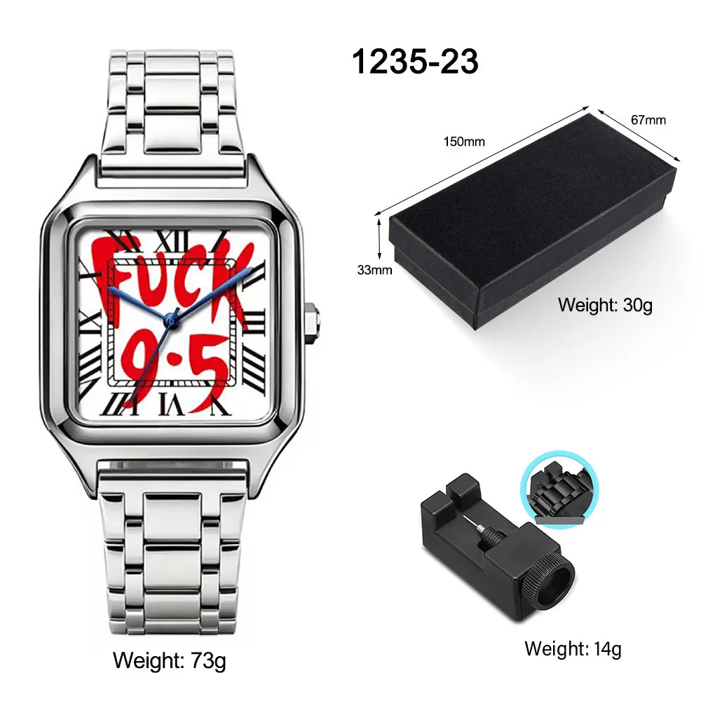 ENVÍOS DESDE 9 AGOSTO · Reloj cuadrado Graffiti de cuarzo – Brazalete de acero