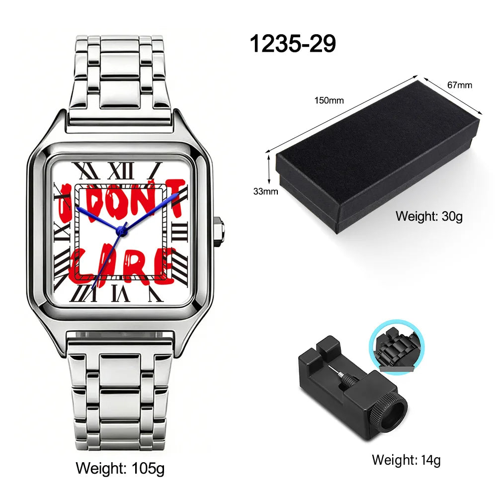 ENVÍOS DESDE 9 AGOSTO · Reloj cuadrado Graffiti de cuarzo – Brazalete de acero