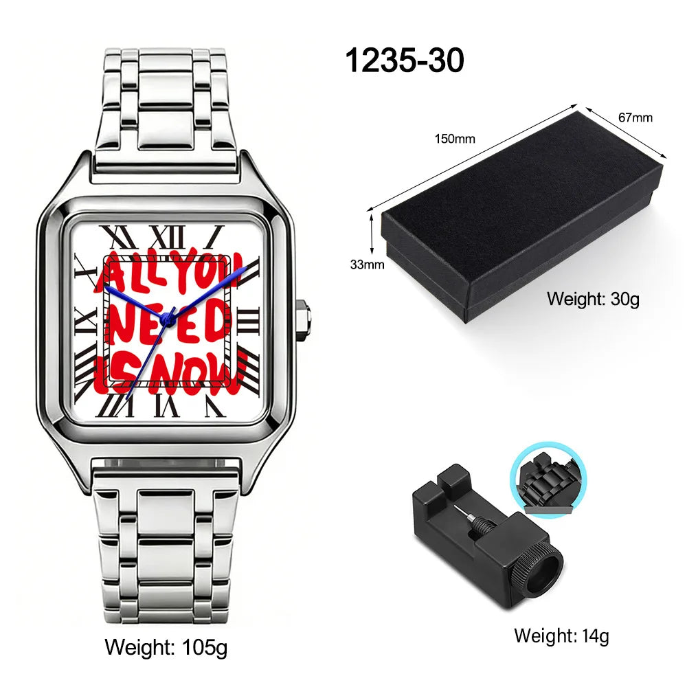 ENVÍOS DESDE 9 AGOSTO · Reloj cuadrado Graffiti de cuarzo – Brazalete de acero