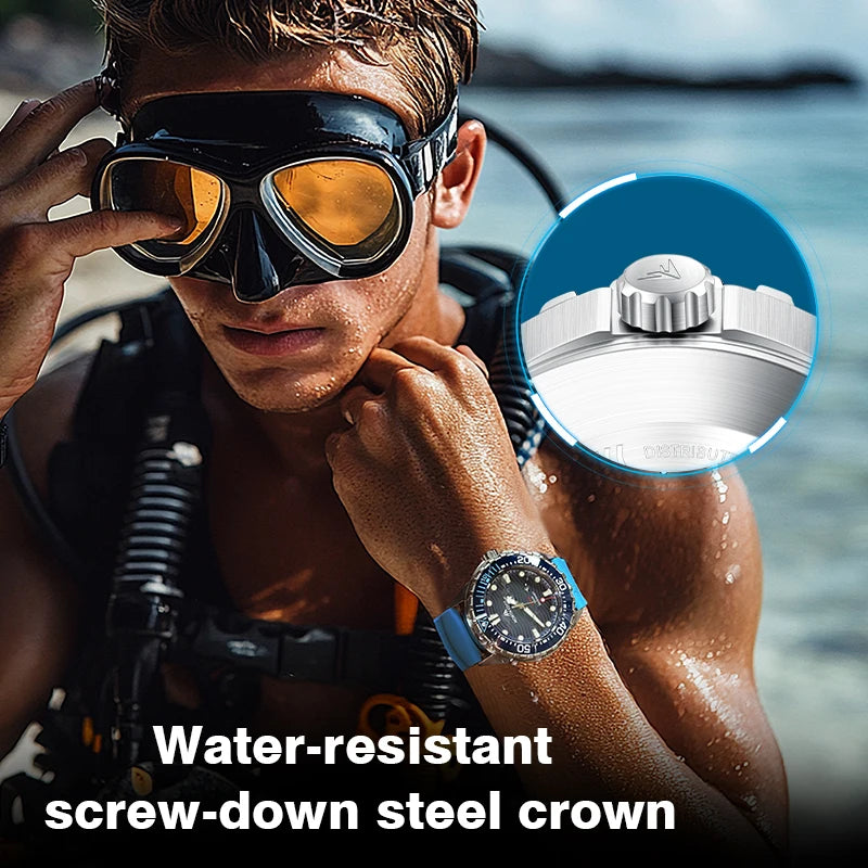 North Edge Triton 45.8mm Solar Diver Watch – 300M