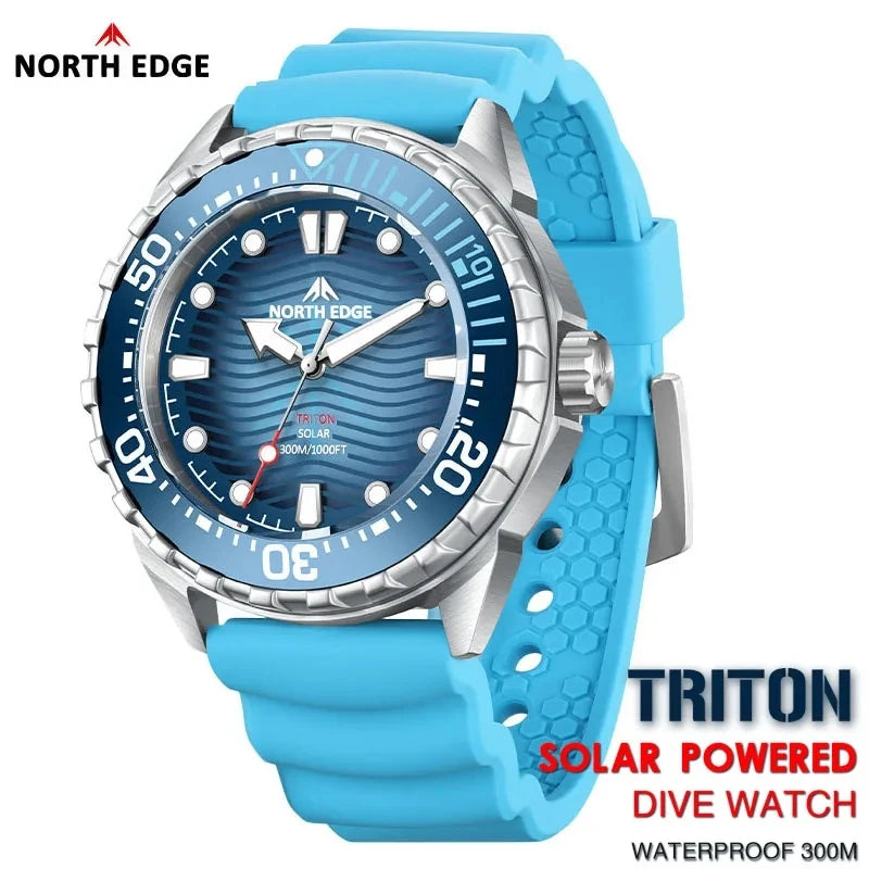 North Edge Triton 45.8mm Solar Diver Watch – 300M
