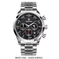 BINBOND Chronograph Steel Watch 44mm – Black Dial