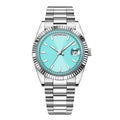Reloj automatico Gorgeut Day-Date 36 mm esfera turquesa sin logo
