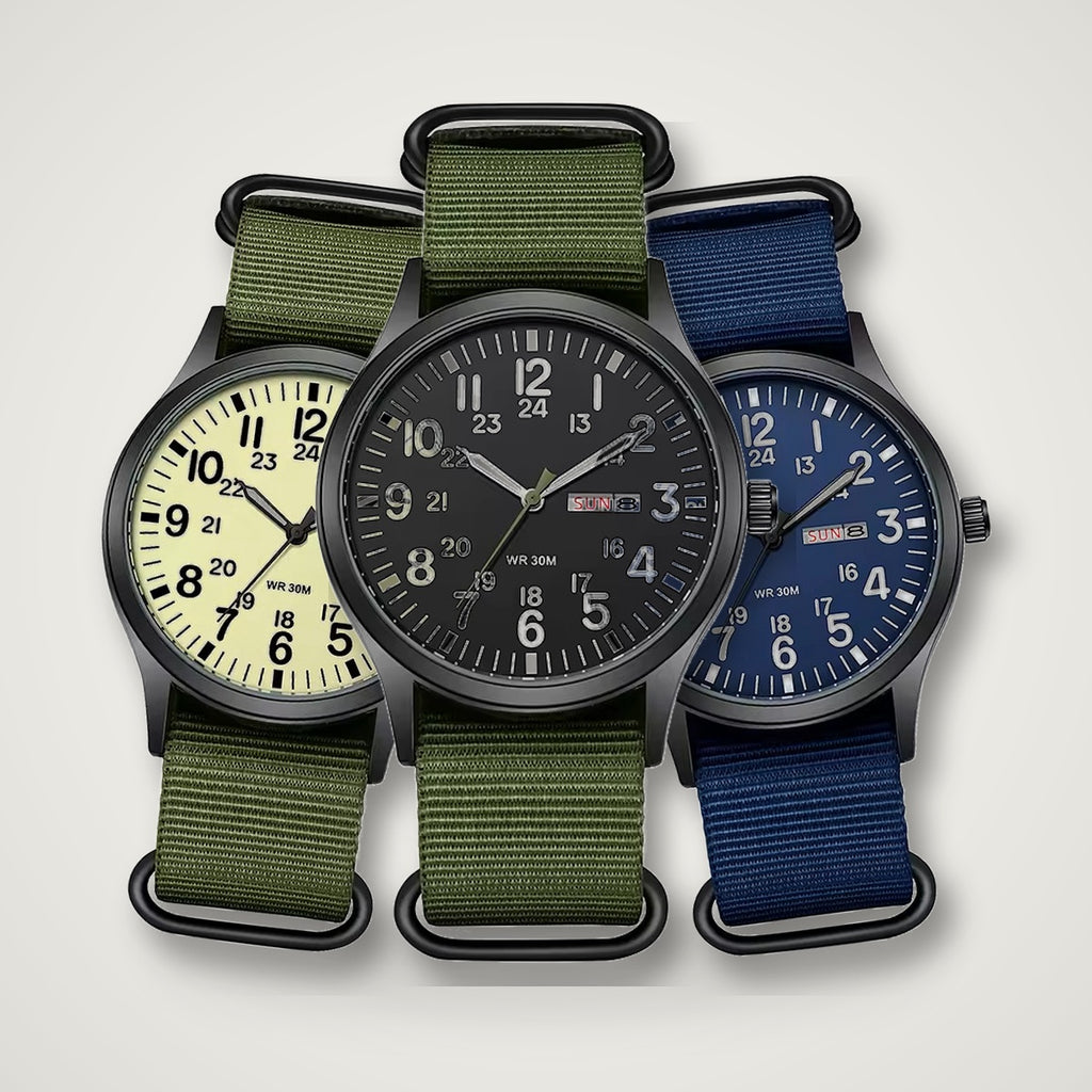 Reloj Field Militar 41 mm – Cuarzo con Día y Fecha