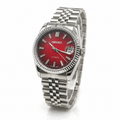 Seiko Mod Ruby Red automático NH35 con esfera roja y brazalete de acero