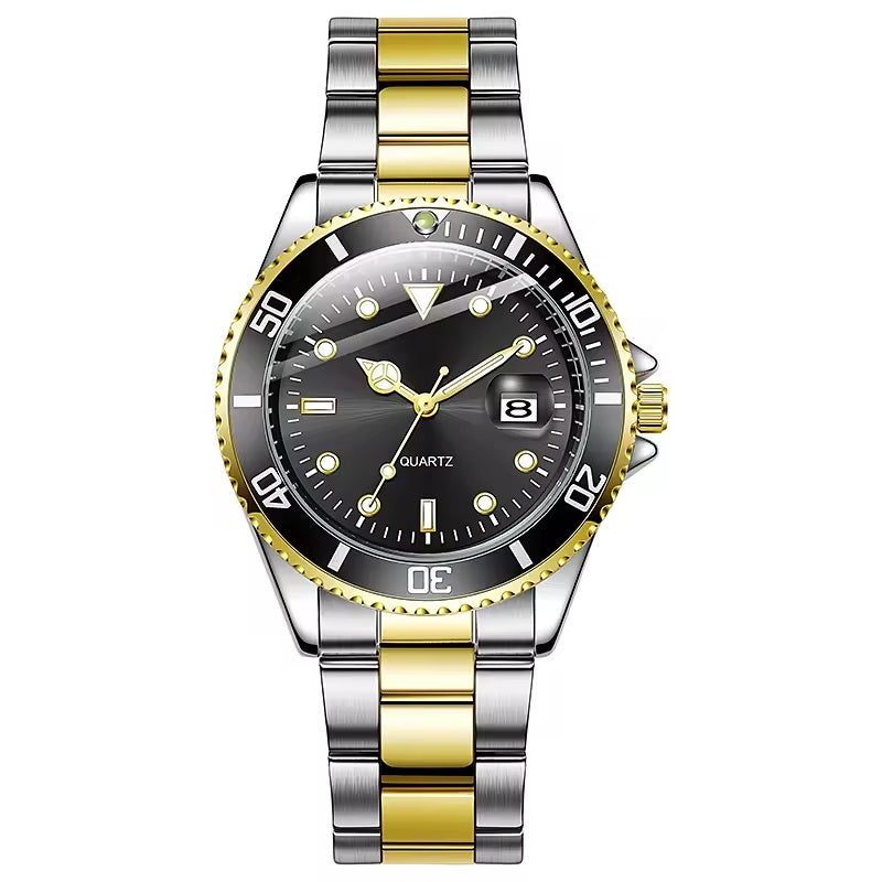 Reloj TPW K5018 estilo diver negro bicolor con brazalete de acero