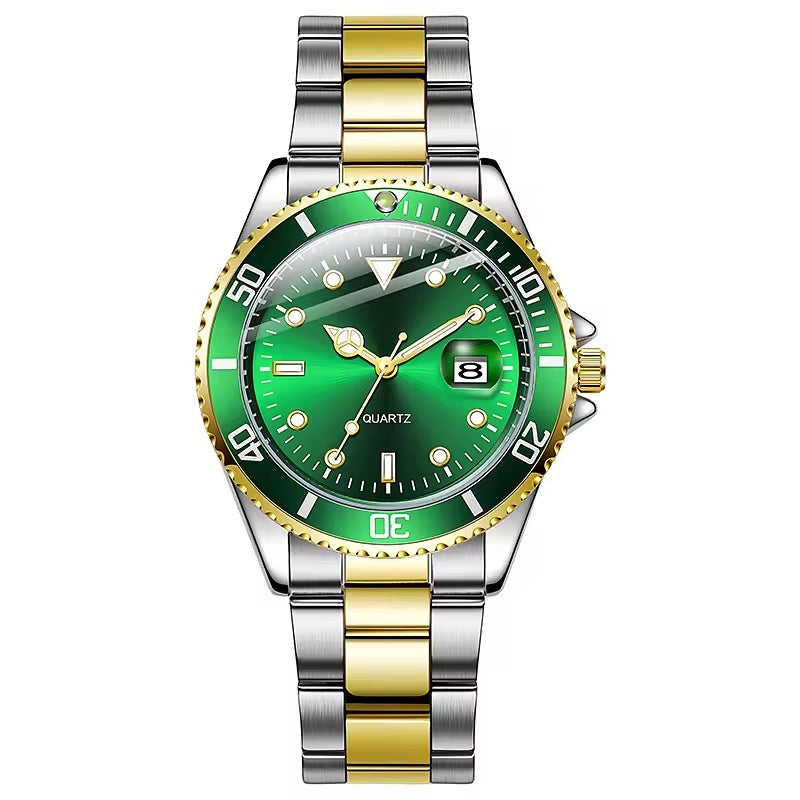 Reloj TPW K5018 estilo diver verde bicolor con brazalete de acero